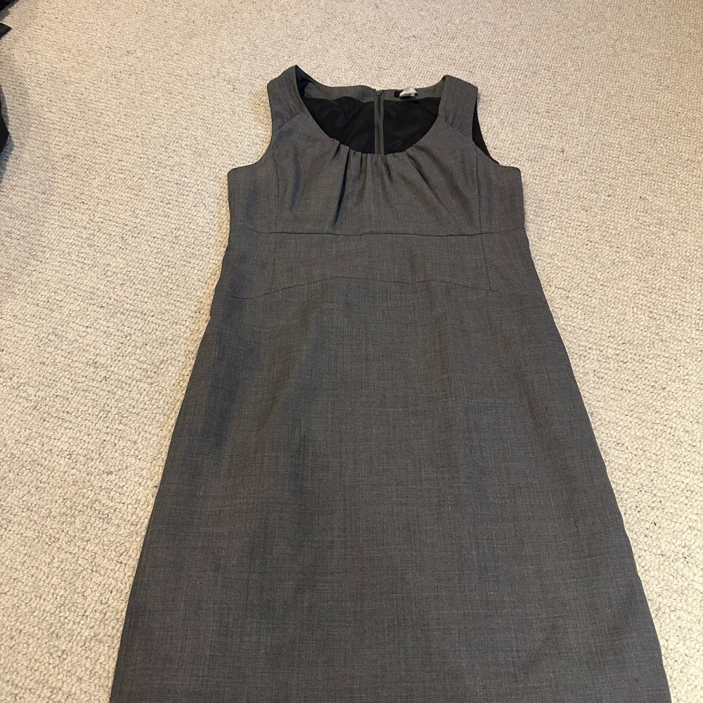 J. Crew Gray Pleated Dress for Work